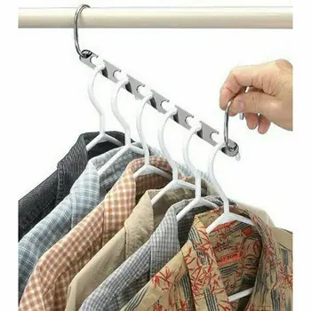 

1 PC Magic Metal Wonder Closet Hook Space Saving Clothes ABS Rack Hanger Organizer /BY