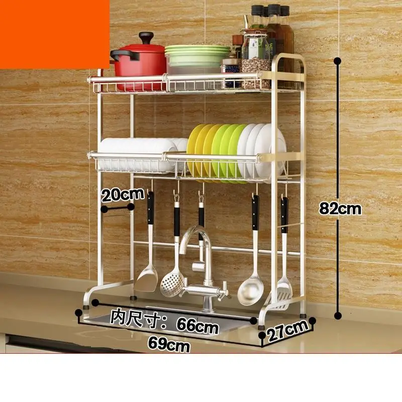 Number 25 Nevera Dish Drying Afdruiprek Cosas De Pantry Stainless Steel Organizador Cocina Cozinha Rack Cuisine Kitchen Organizer - Цвет: Number 25