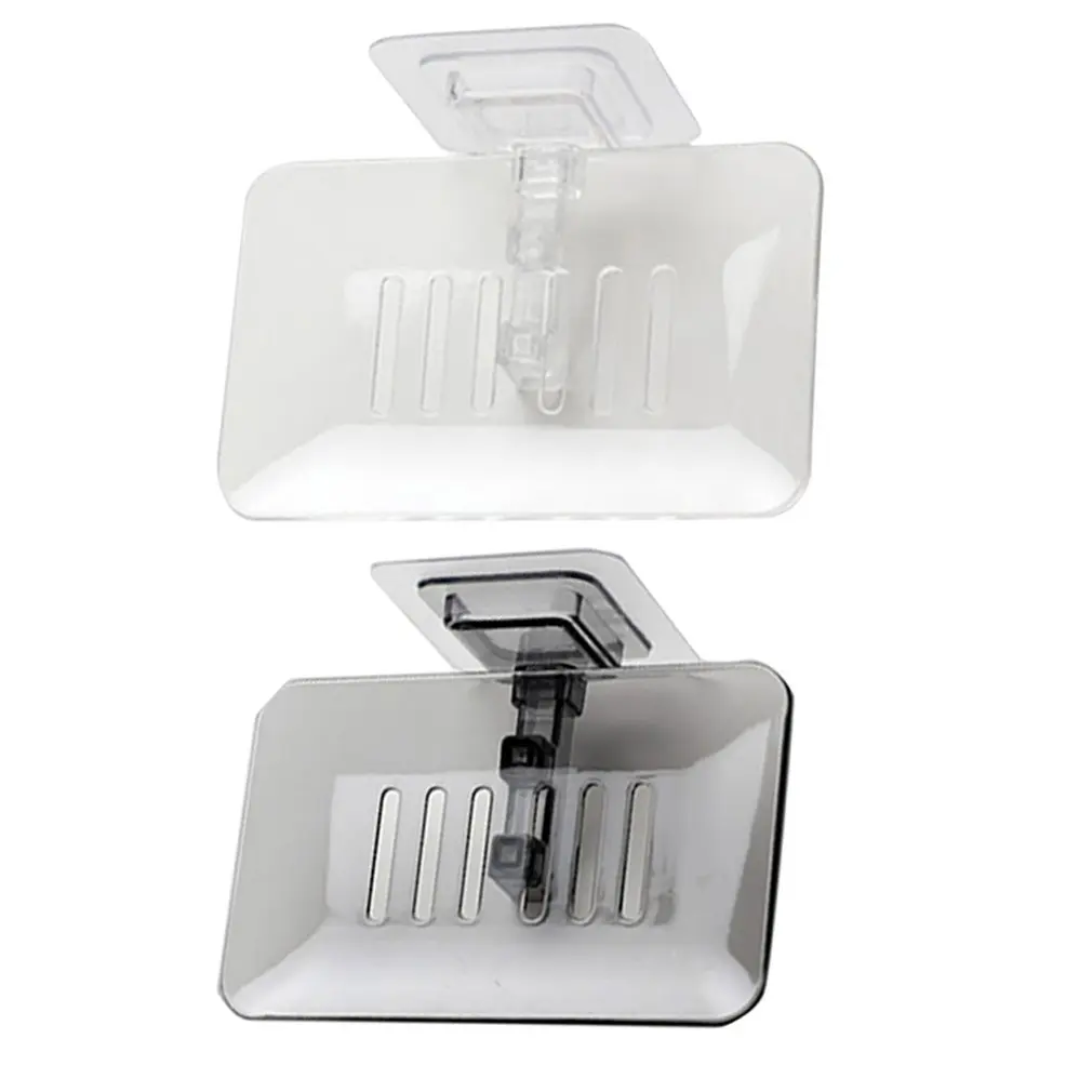 Creative Free Punch Paste Crystal Soap Box Bathroom Suction Wall Soaps Rack Drain Soap Box Bathroom Soap Box