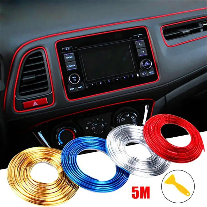 Rot DIY 10 St/ücke Auto-Styling Auto Air Vent Zierleiste Klimaanlage Outlet Grille Dekoration U Form Chrom Styling Moulding