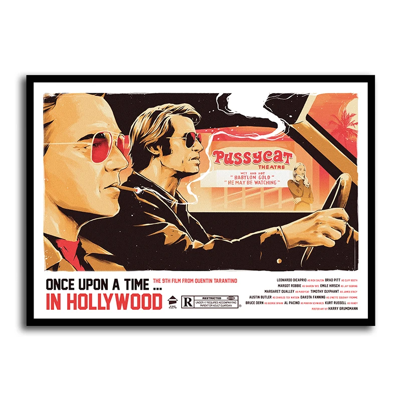 Quentin Tarantino Once Upon A Time в Голливуде бумажные плакаты с покрытием, настенные плакаты, художественная живопись для дома и комнаты, бескаркасная - Цвет: Шоколад