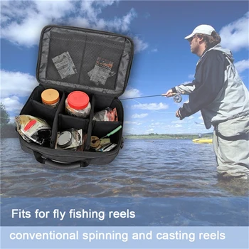 

HOT-Fishing Tackle Bag Fishing Reel Bag Large Fishing Lure Bag Oxford Multi-Function Bag for Fly Fishing Conventional Fishing Sa