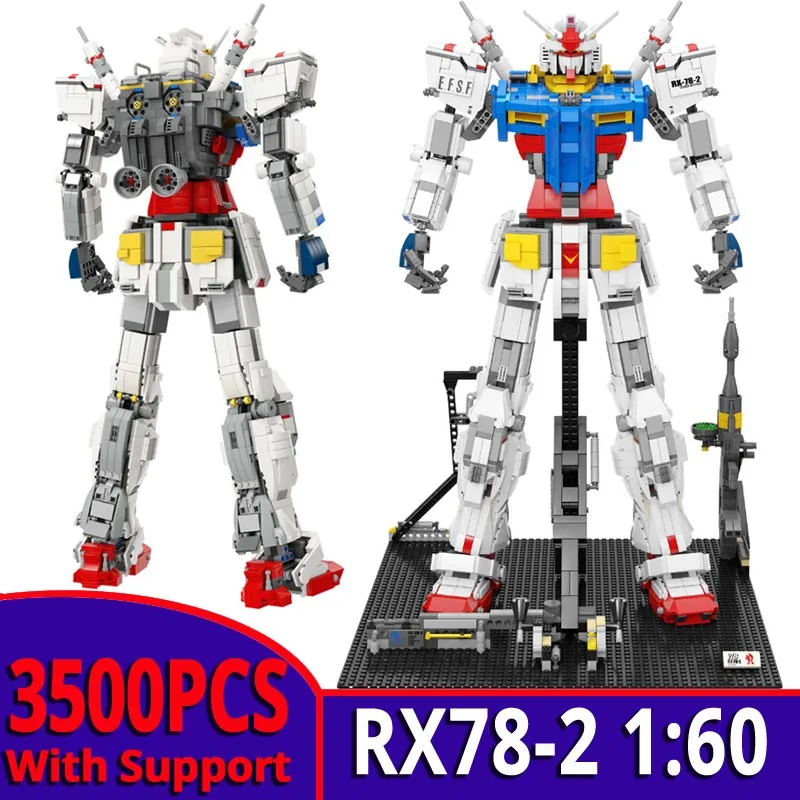 super robot войны меха классическая модель Gundam RX78 2 3500 шт. факсированная скоба, конструкторные блоки, Детские кубики рождественские игрушки для мальчиков