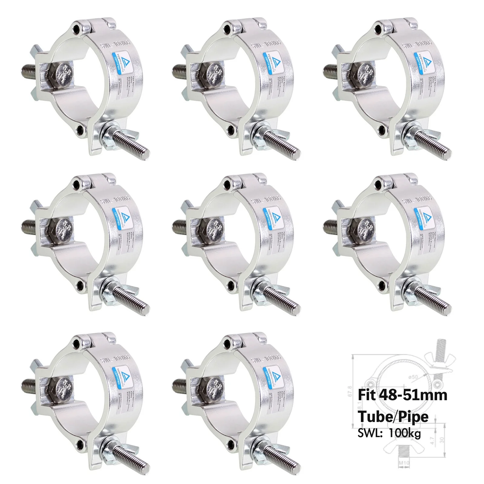헤비 듀티 알루미늄 합금 무대 조명 O 클램프 마운트 후크 액세서리 무대 조명 클램프 220bl 부하 용량; 48-51mm 파이프..
