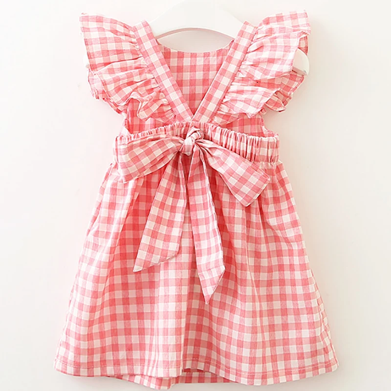 Girls-Dress-Summer-Sleeveless-Plaid-Baby-Girl-Clothes-Ruffles-Backless-Children-Dress-Crew-Neck-Baby-Dresses