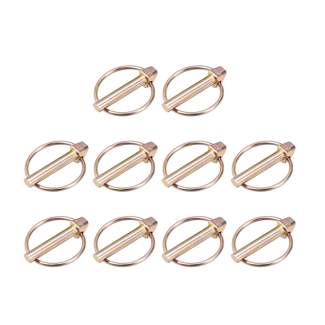 Uxcell 10pcs Linch Pin With Ring 5x40mm 6x45mm Trailer Pins Assortment