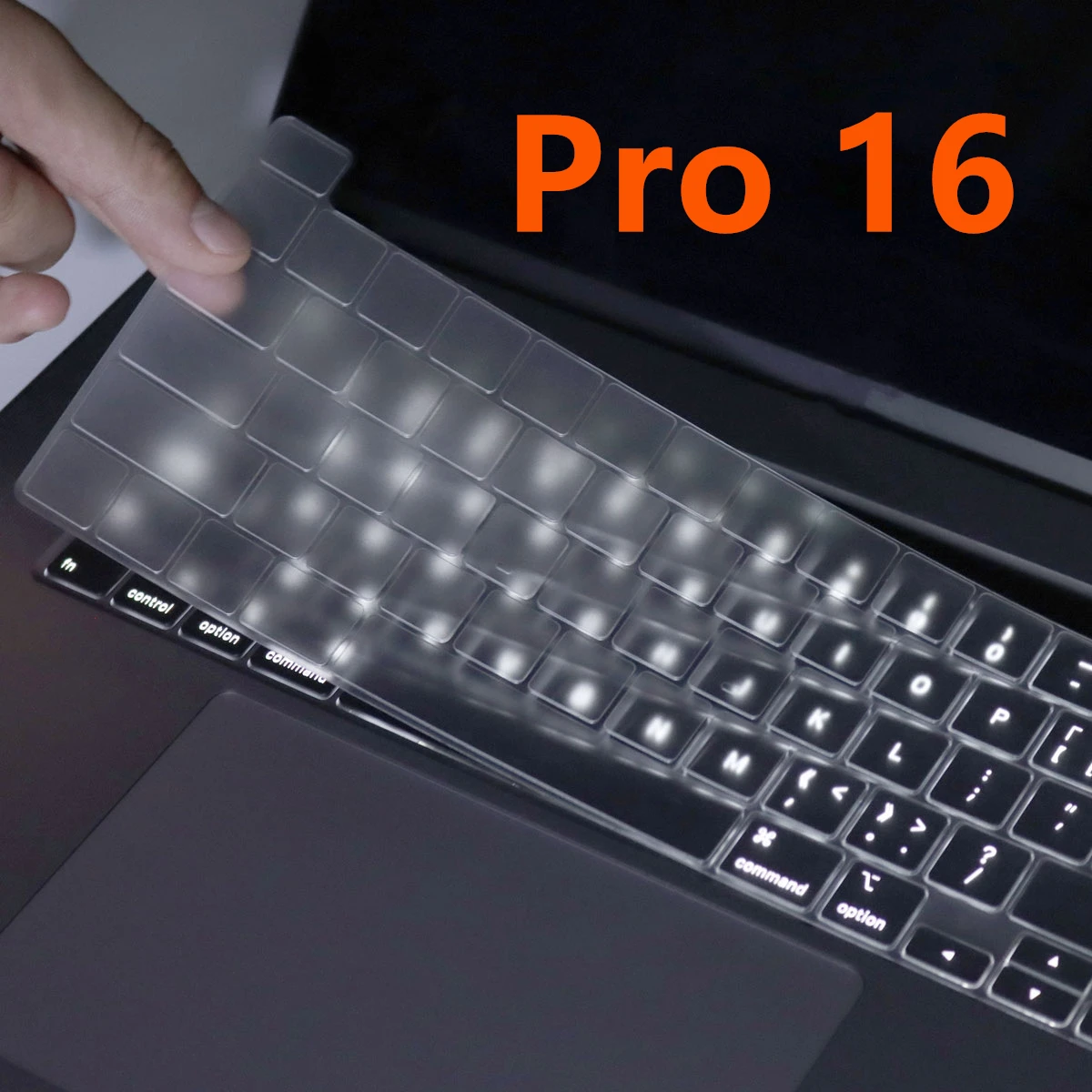 Чехол с клавиатурой из ТПУ для MacBook Pro 16 2019 A2141 ЕС/США прозрачный силиконовый