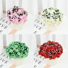 

12/36pcs Mini Artificial Silk Flower Bouquet With Stamen Wedding Home Decoration DIY Handmade Crafts Accessories Fake Flowers
