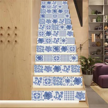 

13pcs Fashion creative self-adhesive staircase stickers living room DIY color magnetic film decoration home waterproof stickers