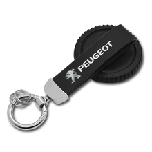 Металлический+ Кожаный Автомобильный брелок, брелок для ключей, Автомобильный интерьер для peugeot 208 308 408 508 2008 3008, автомобильный значок, аксессуары