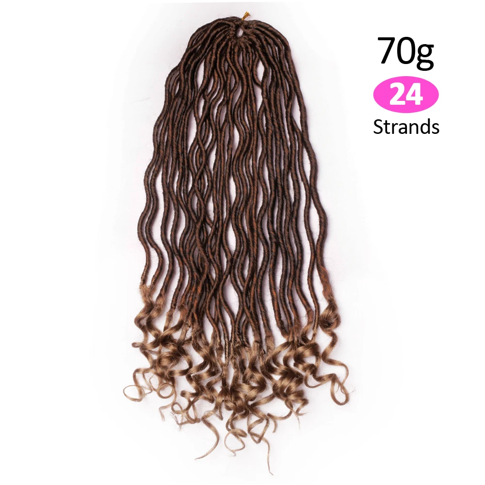 Современная Королева 1" Faux Locs Curly вязание крючком коса волосы богемный Омбре искусственный Locs плетение волос Синтетические косички волосы для наращивания - Цвет: T1B/27