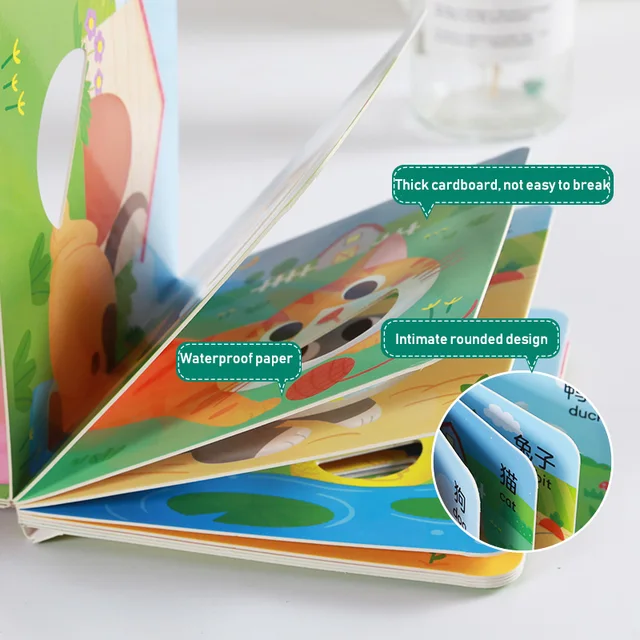 6pcs/set Baby Children Chinese And English Bilingual Enlightenment Book 3D Three-dimensional books Cultivate Kids Imagination 3
