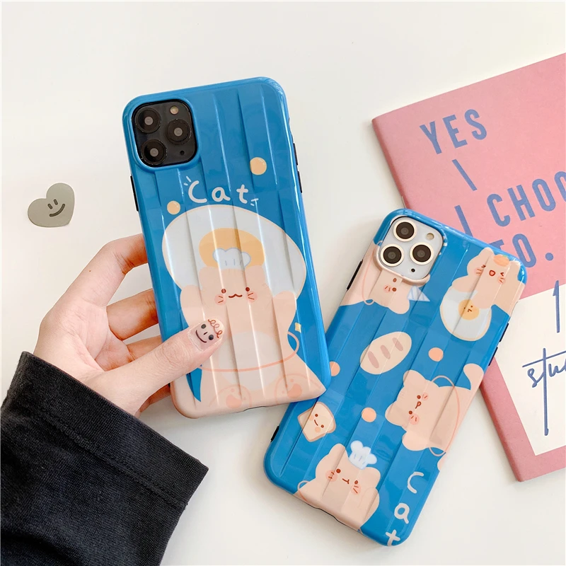 Милый чехол для телефона с кошкой и яйцом для iphone 11 11Pro Max XS Max X XR 7 8 Plus, модные чехлы IMD Capa Coque