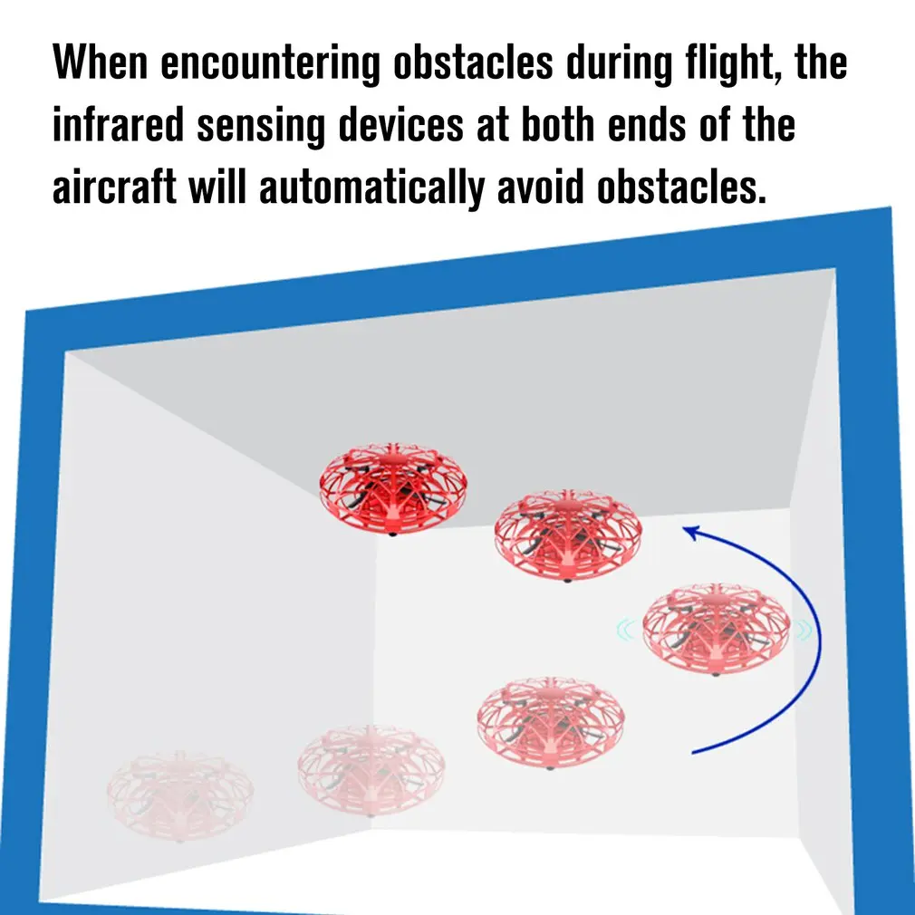 Мини датчик антиколлизии индукционный ручной контроль светодиодный режим удержания высоты UFO Дрон машина на радиоуправлении детские игрушки