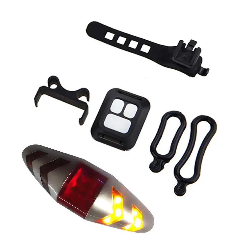 Sliver Bicycle USB LED Headlights Indicator Wireless Remote Control Turn Signal Lamp Mountain Bike Cycling Lights Flashing Taillight - Цвет: Sliver