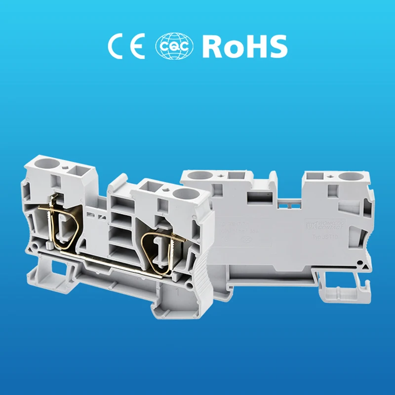 ST-10 10pcs 10mm^2 Plug-in Type Spring Electrical Wire Terminal Block Connector Wiring Faston Terminals Contact Terminantor