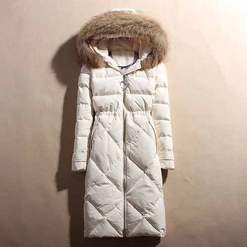 AYUNSUE зимнее пальто для женщин; Большие размеры 5XL пуховик белого цвета на утином пуху Для женщин пуховое пальто корейский пуховик Теплая парка 1802 YY1436 - Цвет: White-Natural Fur