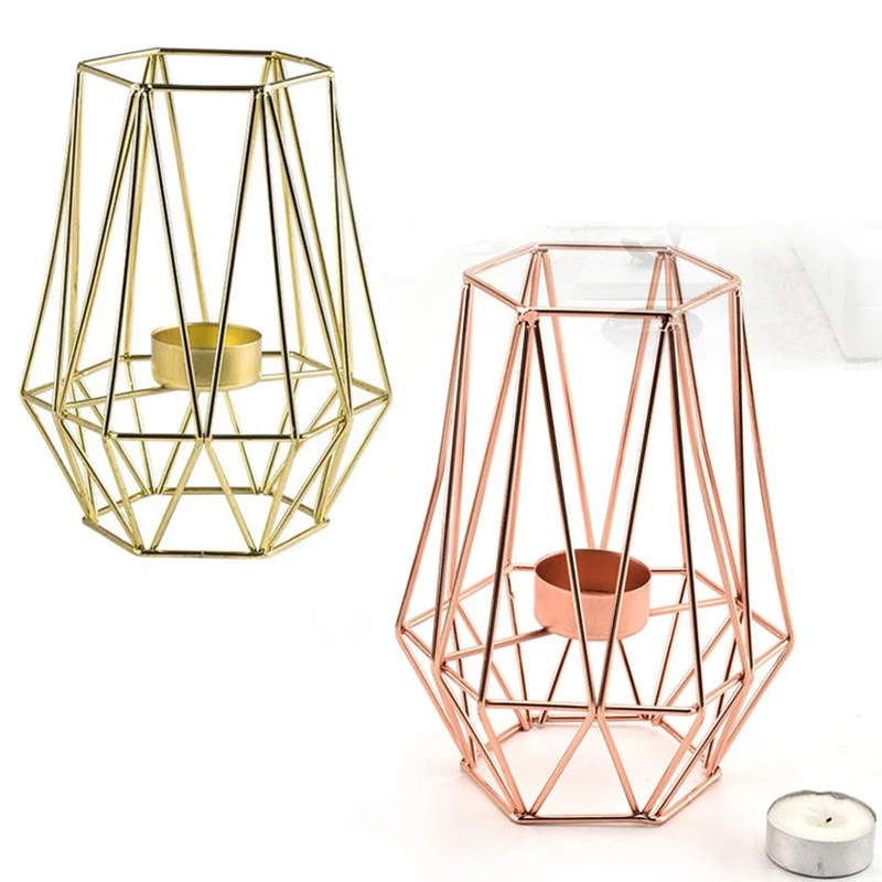 

Nordic Style Wrought Iron Geometric Candlesticks Home Decoration Metal Crafts High Quality Home Decorative Decoration Ornament