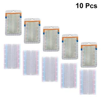 

10Pcs Experiment Solderless Breadboard 400-Points Red and Blue Line Mini Bread Board Experiment Board