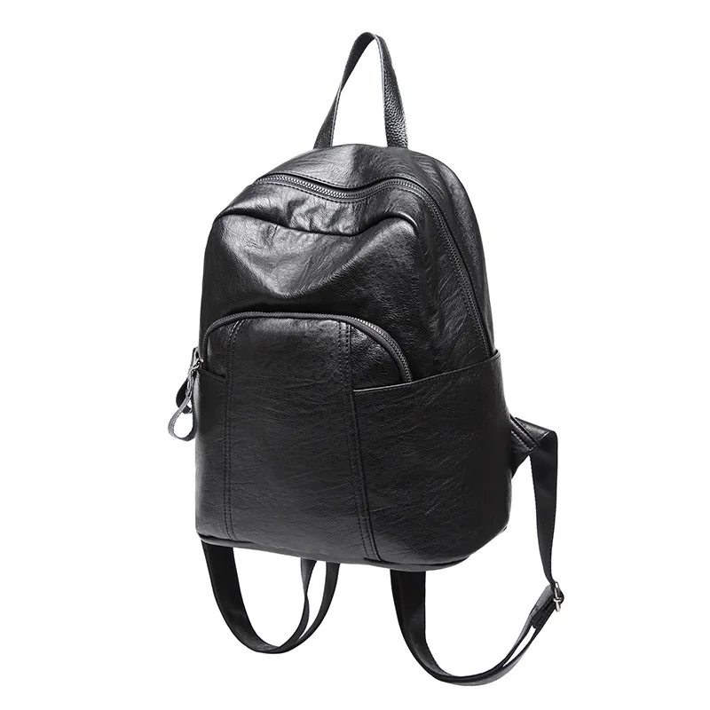 Женский рюкзак, искусственная кожа, школьный ранец,, Повседневный, овечья кожа, мягкая кожа, водонепроницаемый, дорожные сумки для девушек, мини, женская сумка, рюкзаки - Цвет: Black