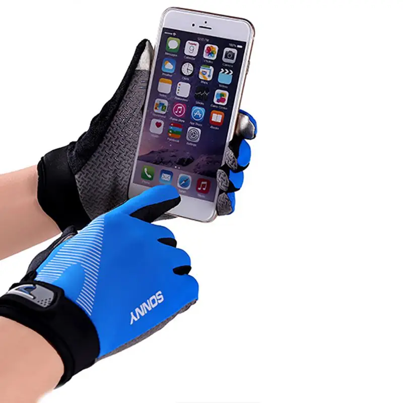 Spring And Summer Full Finger Touch Outdoor Non-slip Sports Gloves Screen Ice Silk Gloves Men And Women Riding Gloves
