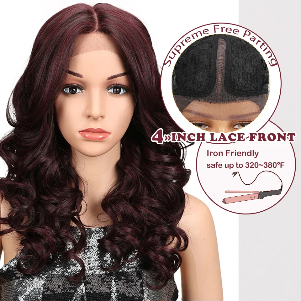 M Wig 20 дюймов Ombre цвета: золотой темно красный длинные волнистые волосы перукасы