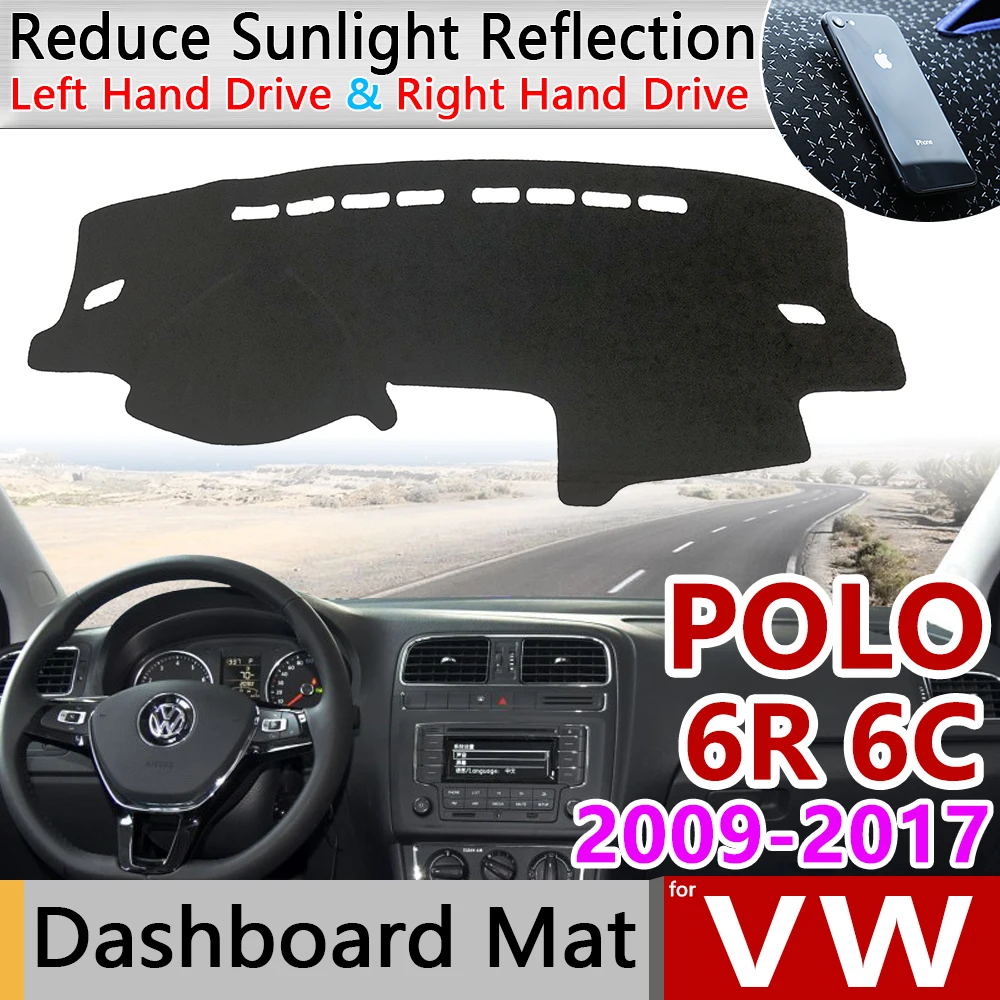 Для Volkswagen VW POLO 6R 6C 2009 ~ 2017 5 MK5 Противоскользящий коврик на приборную панель