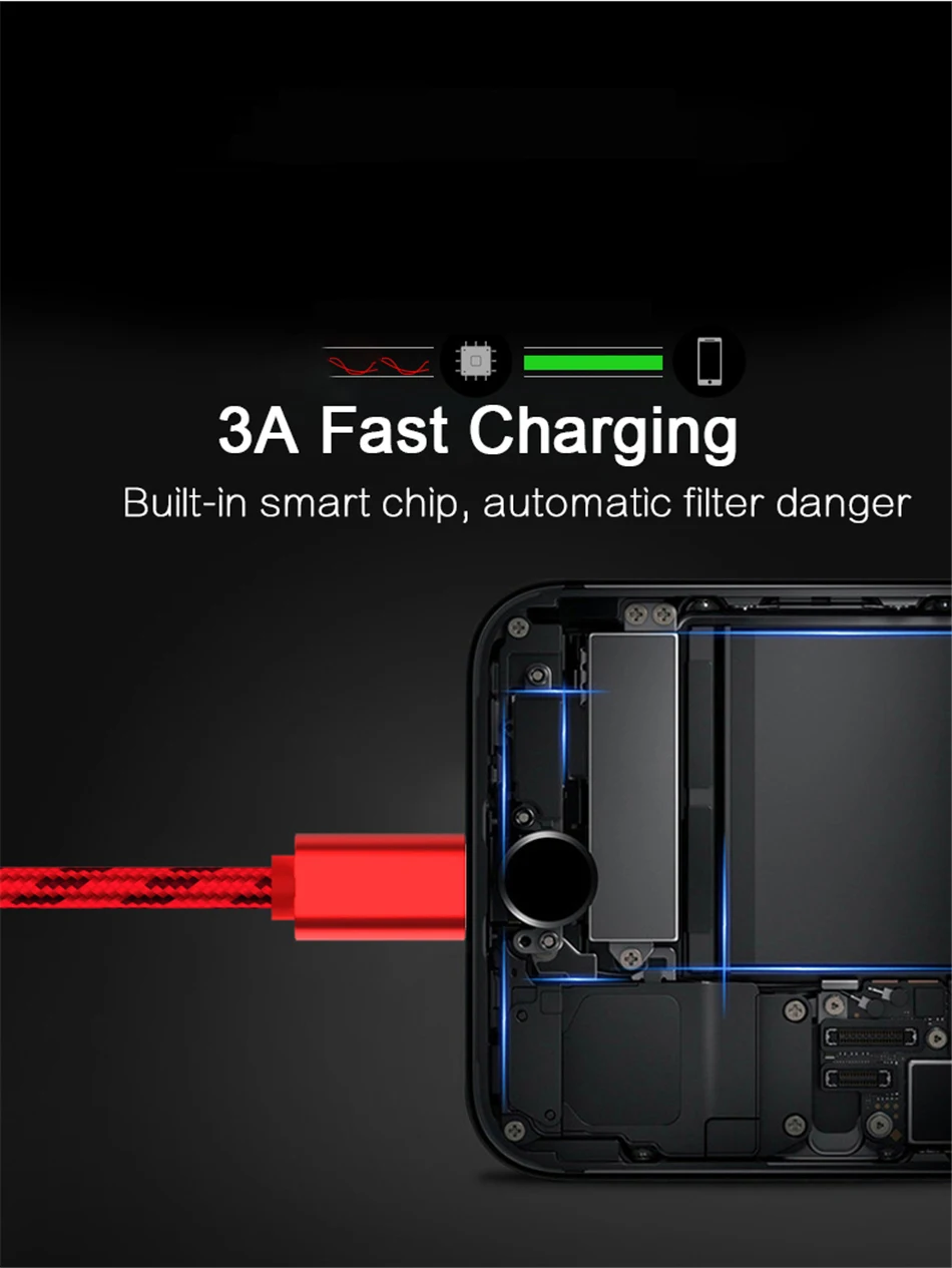 1 м 2 м 3 м кабель Micro USB Быстрая зарядка для Xiaomi Redmi Note 5 Pro Android Мобильный кабель передачи данных телефона для samsung S7 Micro зарядное устройство