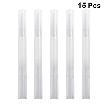

12pcs Transparent Empty Nail Oil Twist Pen Cosmetic Container Lip Gloss Brush Applicators Liquid Tube Transfer Pipettes (NO.1, 3