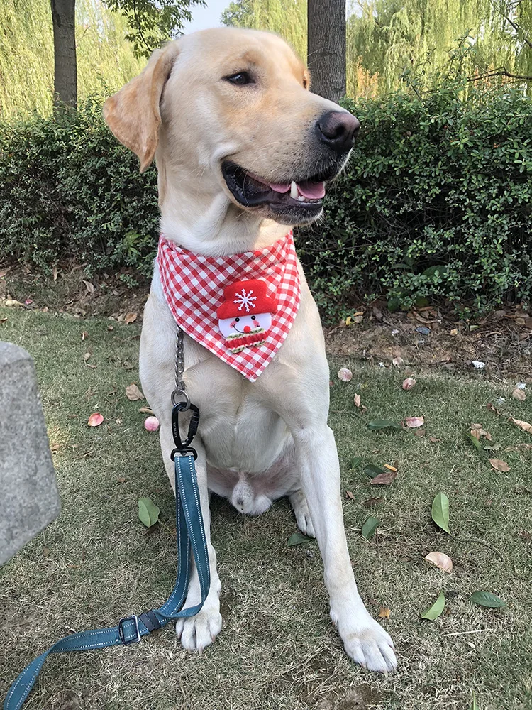 30pcs Christmas Pet Supplies Handmade Cotton Adjustable Dogs Cat Bandanas Scarf  Bowties Santa Claus Snowman Pet Dog Accessories