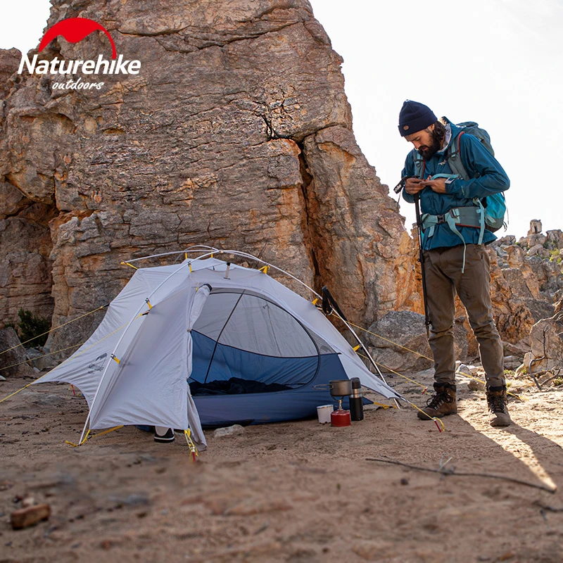 Naturehike CloudUP-крыло Сверхлегкий Открытый кемпинговый тент с силиконовым покрытием нейлоновый тканевый двухслойный водонепроницаемый тент для 2 человек