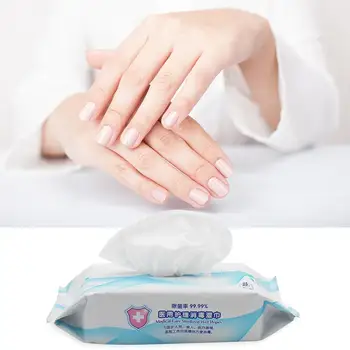 

25pcs/box Disinfection Wipes Pads Alcohol Swabs Wet Wipes Skin Cleaning Care Sterilization First Aid Cleaning Tissue Box
