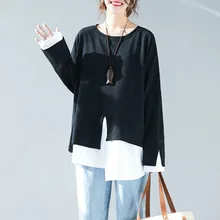 250 футболка больших размеров, женские свободные Модные топы для больших девочек, одноцветные топы с длинными рукавами, F