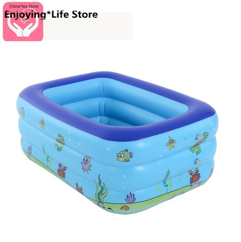 

Cartoon Household Three-layer Inflatable Swimming Pool Infant Summer Summer Bath Tub Fishing Pond Inflatable Bath Tub for Baby