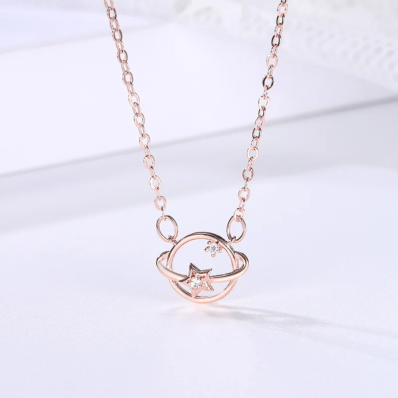 

INS Style Dream Planet Collarbone Chain Necklace For Women Universe Style Zirconia Choker Online Celebrity Jewelry KBN063