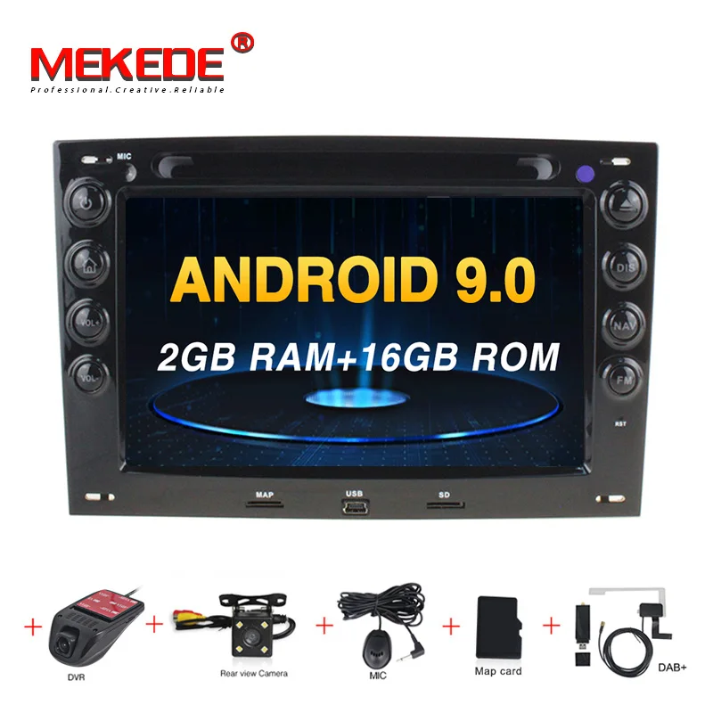 MEKEDE Android 9,0 автомобильный dvd-плеер с 4 Гб оперативной памяти для RENAULT MEGANE 2003-2008 автомобильный аудио gps Авторадио автомобильный gps dvd-плеер - Цвет: PX3 camera DVR DAB
