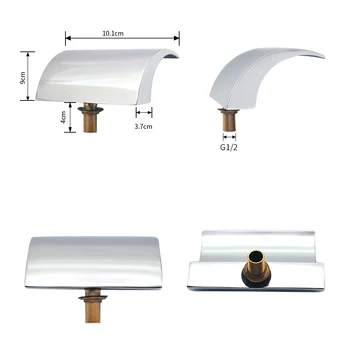 ทองเหลืองโค้งโครเมี่ยมCascadeน้ำตกอ่างอาบน้ำก๊อกน้ำOutletมือถือน้ำตกSpout G1/2" 7