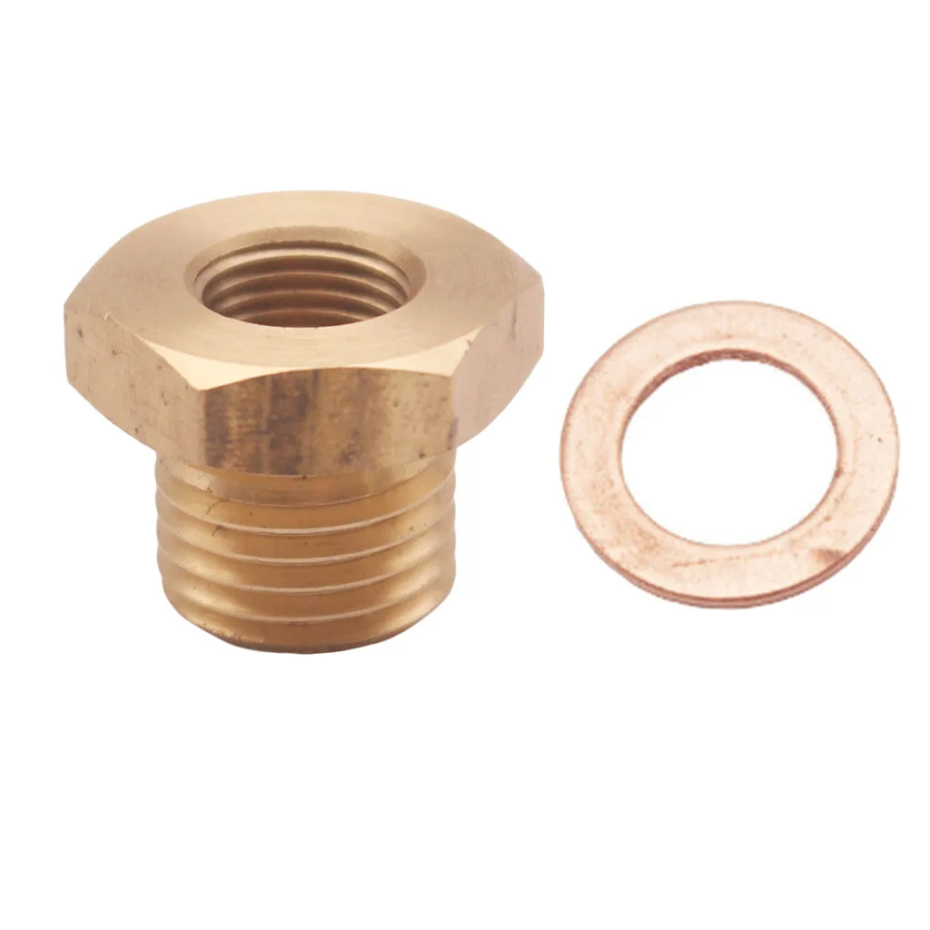 1/8-27NPT Female to M14x1.5 Gauge Sensor Sender Thread Adapter Fitting Brass