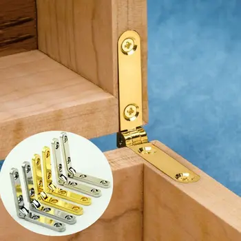 

10Pcs/Bag 90 Degree Hinges Zinc Alloy Spring Hinge for Wooden Box Jewellery Case L4MF