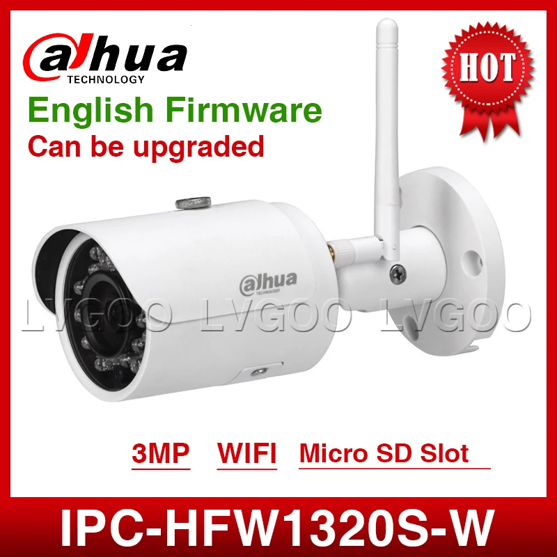 DaHua wifi IPC HFW1320S W 3MP Мини Пуля IP камера инфракрасная CCTV IP67 Камера Безопасности Замена