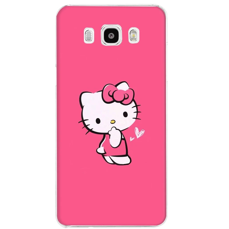 Чехол для мобильного телефона Samsung Galaxy J1 J2 J3 J5 J6 J7 жесткий чехол hello kitty Милая Защита корпуса