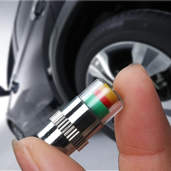 

4PCS/Lot 2.4Bar 30PSI Car Auto Tire Pressure Alarm Monitor Valve Stem Caps Sensor Indicator Eye Alert Diagnostic Tools Kit