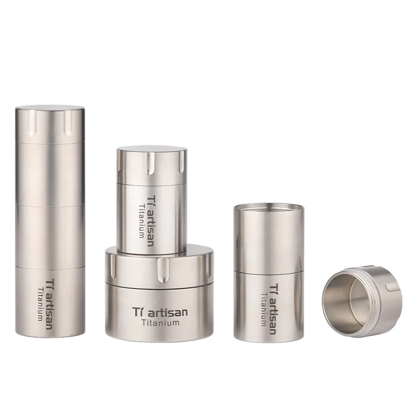 

Tiartisan Outdoor EDC Pure Titanium Waterproof Capsule Warehouse Seal Pill Box/Container with one/two/three compartment