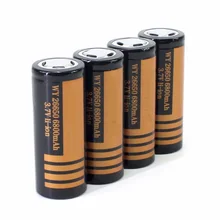

26650 4PCs (6800mAh) 3,7 V battery Lomon Li-ion original real capacity battery 3600mAh LED flashlight powerful laser