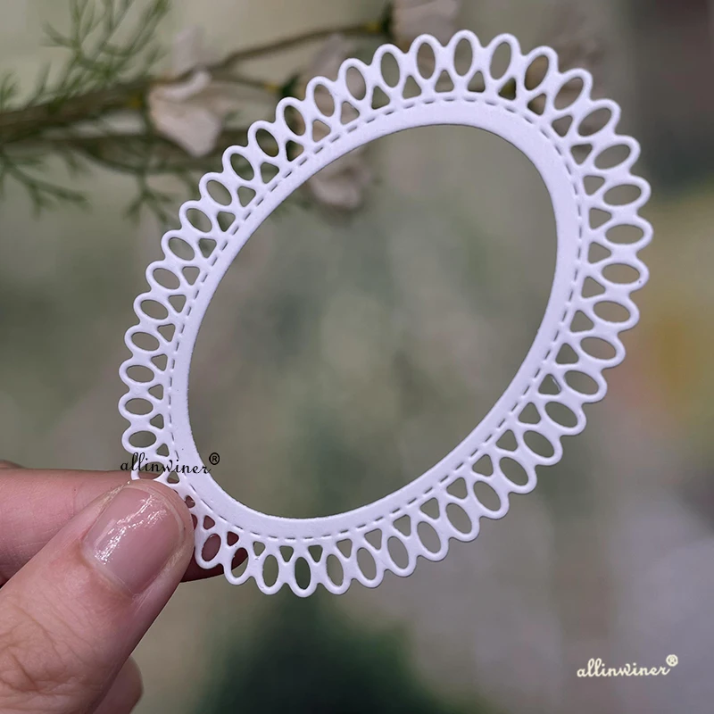 New 2Pcs Lace oval plate Metal Cutting Dies for DIY Scrapbooking Album Paper Cards Decorative Crafts Embossing Die Cuts | Дом и сад