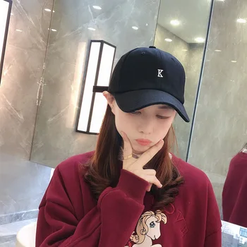 

Hat women female Korean wild baseball cap Japanese simple embroidered peaked hat outdoor leisure student sun hat men snapback