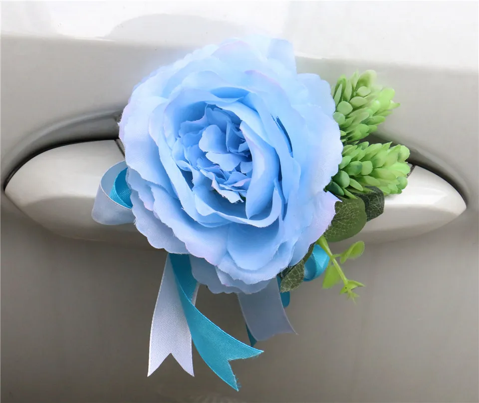 Сделанный Сделай Сам свадебный автомобильный Декор Искусственный цветок Шелковый угловой цветочный подарок на день Святого Валентина пионы Гирлянда Венок вечерние розы