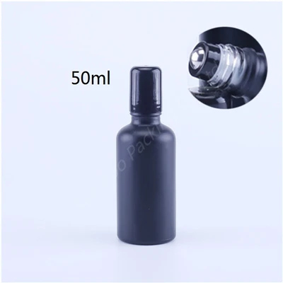 50ml roller bottle B 5 мл, 10 мл, 15 мл, 20 мл, 30 мл, 50 мл, 100 мл матовое черное стекло Пипетка бутылка, стеклянная бутылка с рулоном, матовая черная стеклянная бутылка с распылителем - Цвет: 50ml roller bottle B