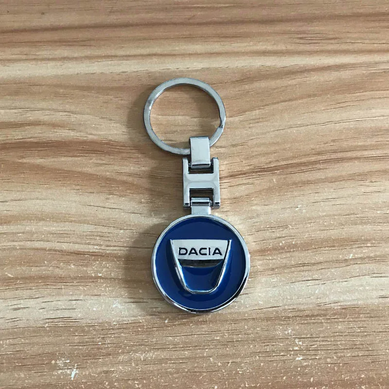 Металлический двухсторонний брелок для DACIA эмблема стиль черный для Dokker Logan Sandero автомобильный брелок авто аксессуары украшения - Название цвета: Синий