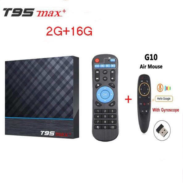 T95 MAX Plus S905X3 Amlogic Android 9,0 tv Box 8K 100m lan 2,4G 5G Wifi опционально HDR Bluetooth Youtube Netfilx google box - Цвет: 2G 16G G10